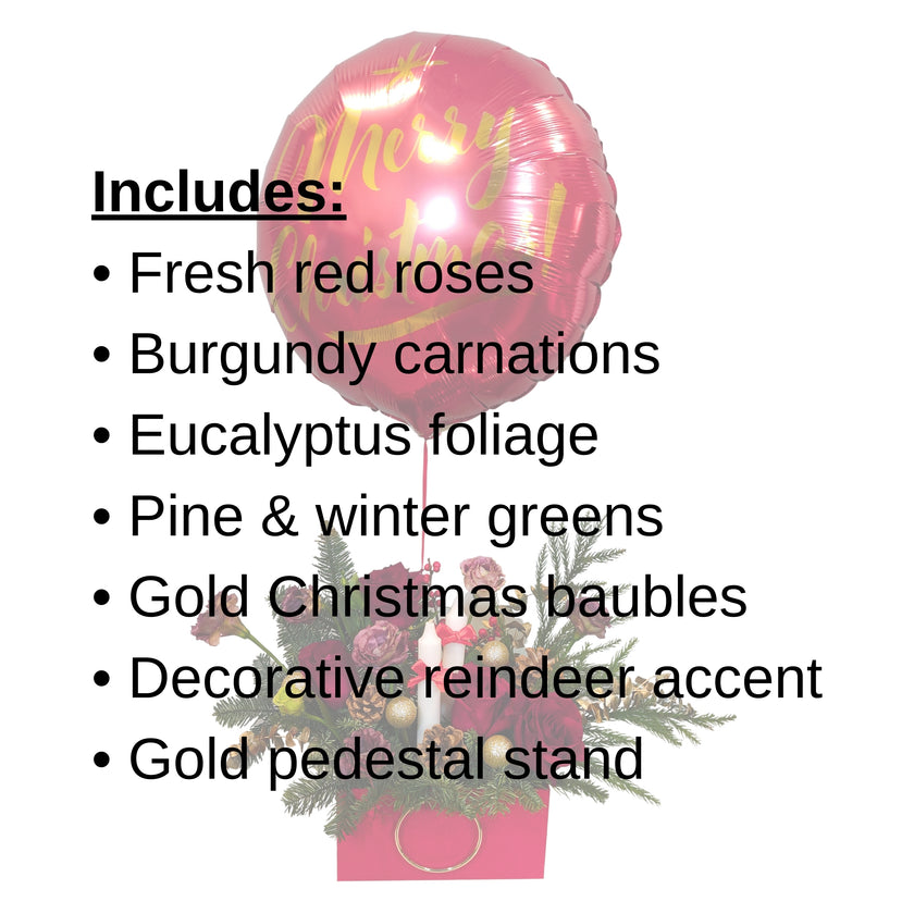 Royal Gold Pedestal  Christmas Arrangement