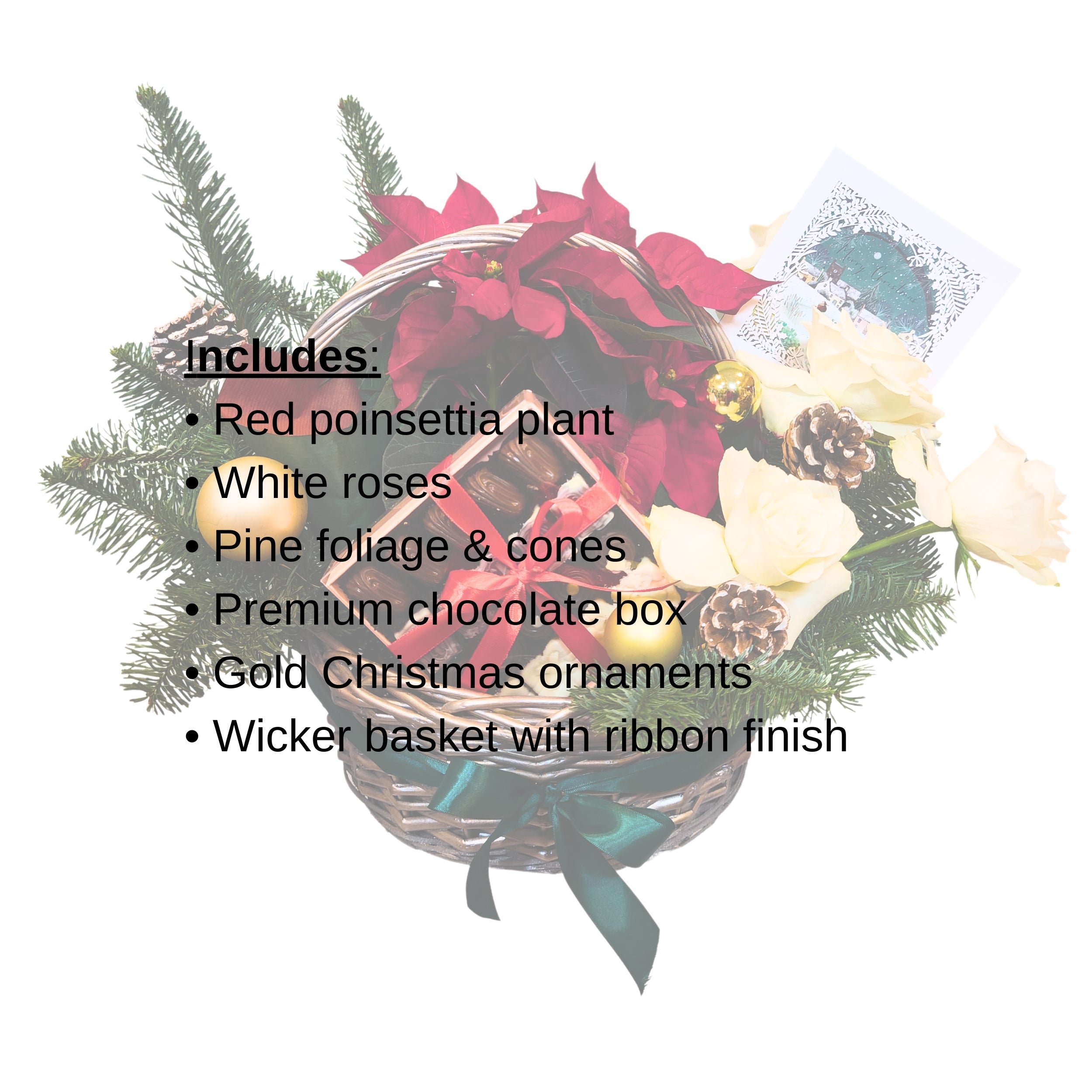 Poinsettia & Chocolate Festive Basket
