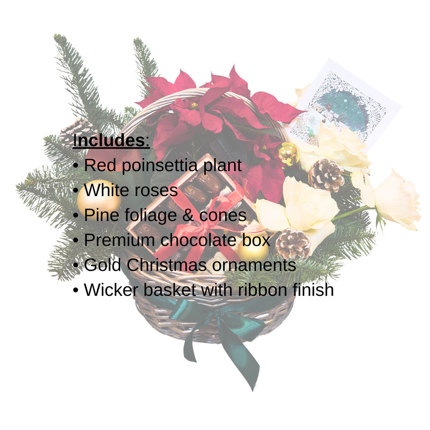 Poinsettia & Chocolate Festive Basket