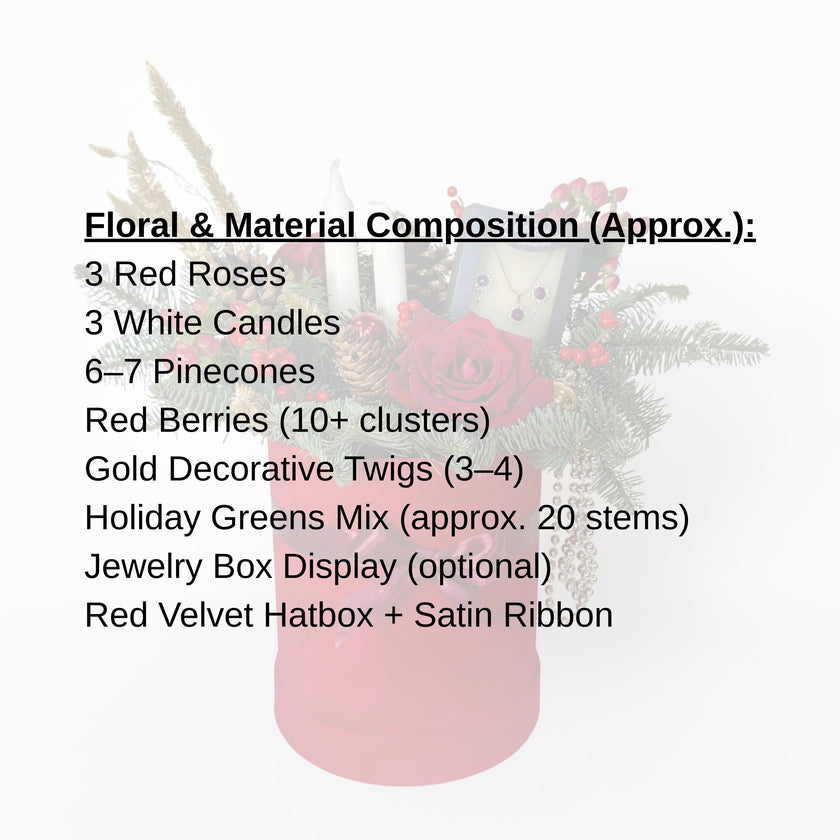 Luxury Christmas Flower Box With Jewellery