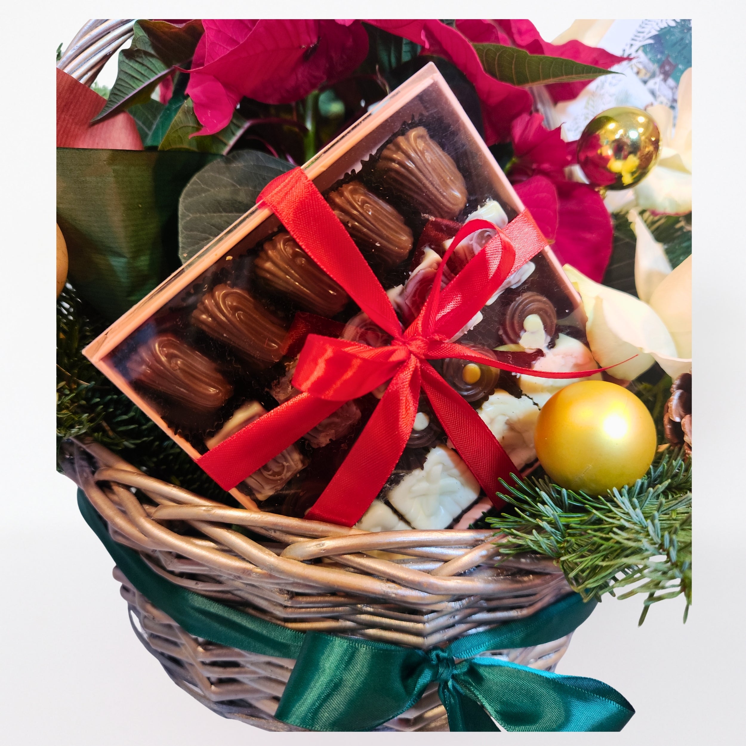 Poinsettia & Chocolate Festive Basket
