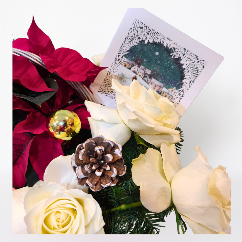 Poinsettia & Chocolate Festive Basket