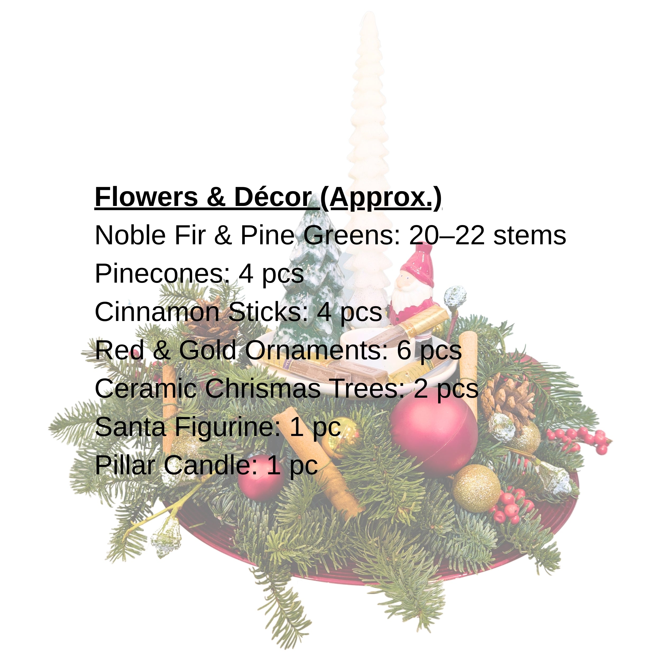 Festive Candle & Evergreen  Christmas Centrepiece