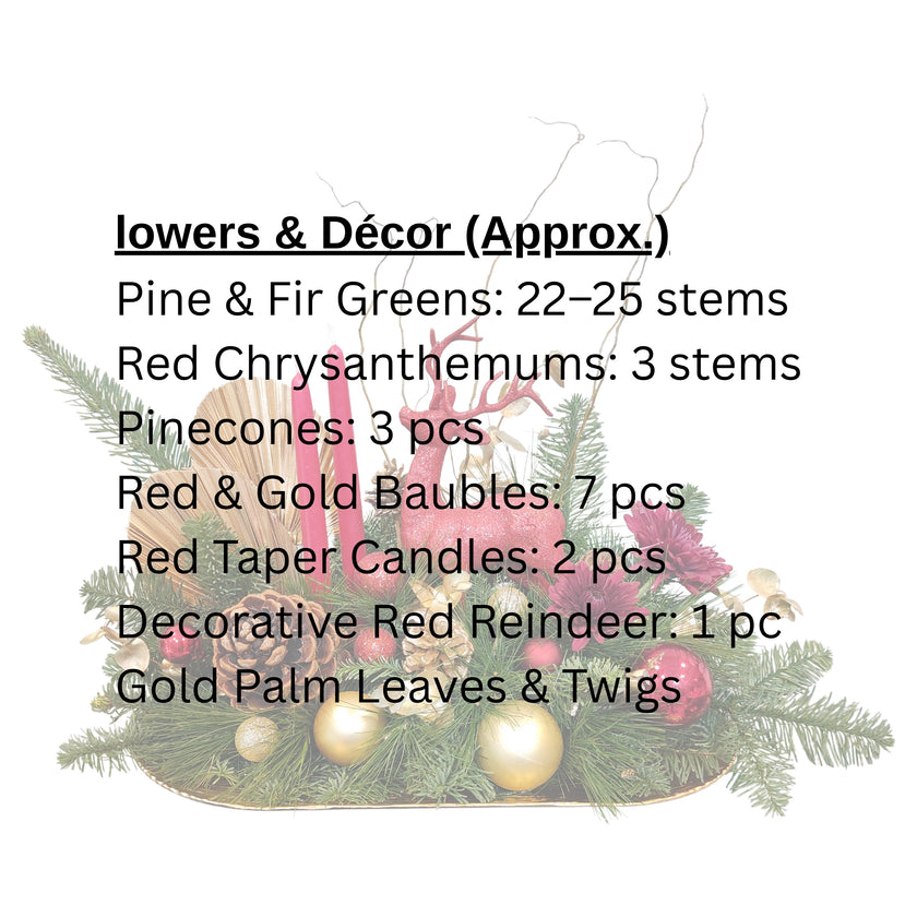 Luxury Reindeer & Red Candle Festive