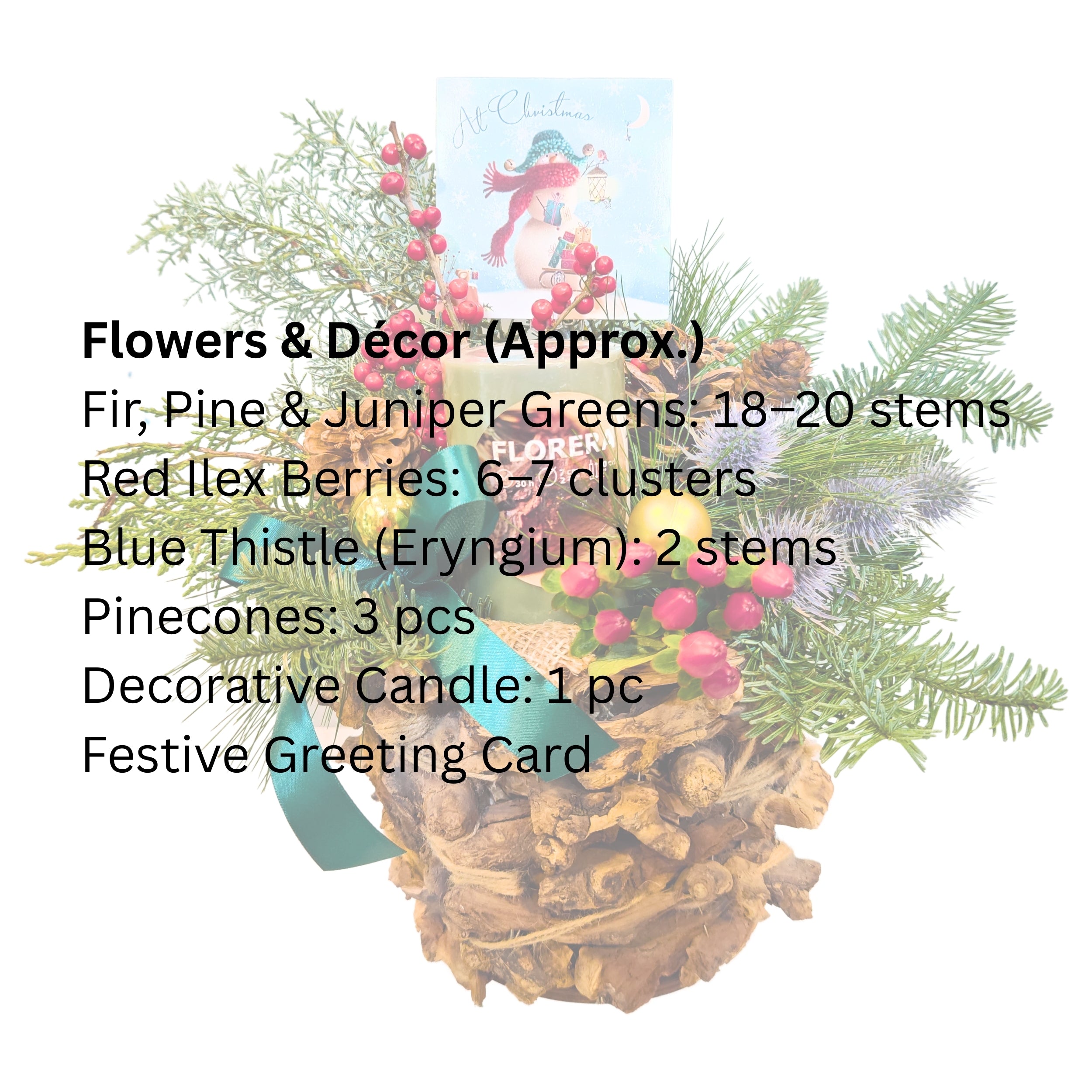 Rustic Candle & Berry Christmas