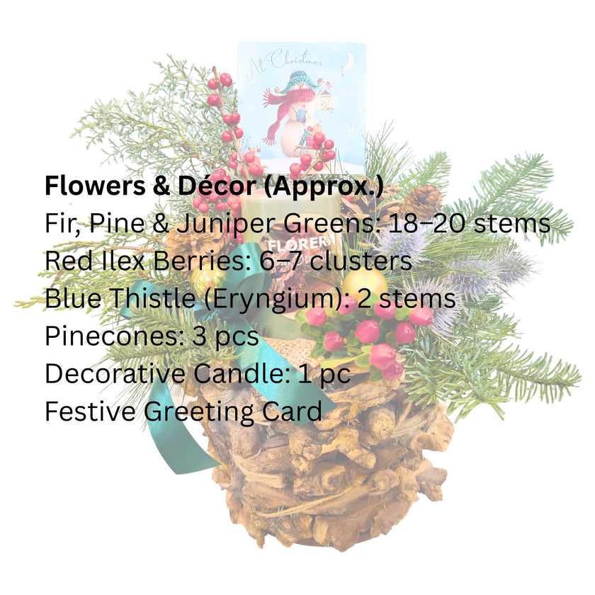 Rustic Candle & Berry Christmas