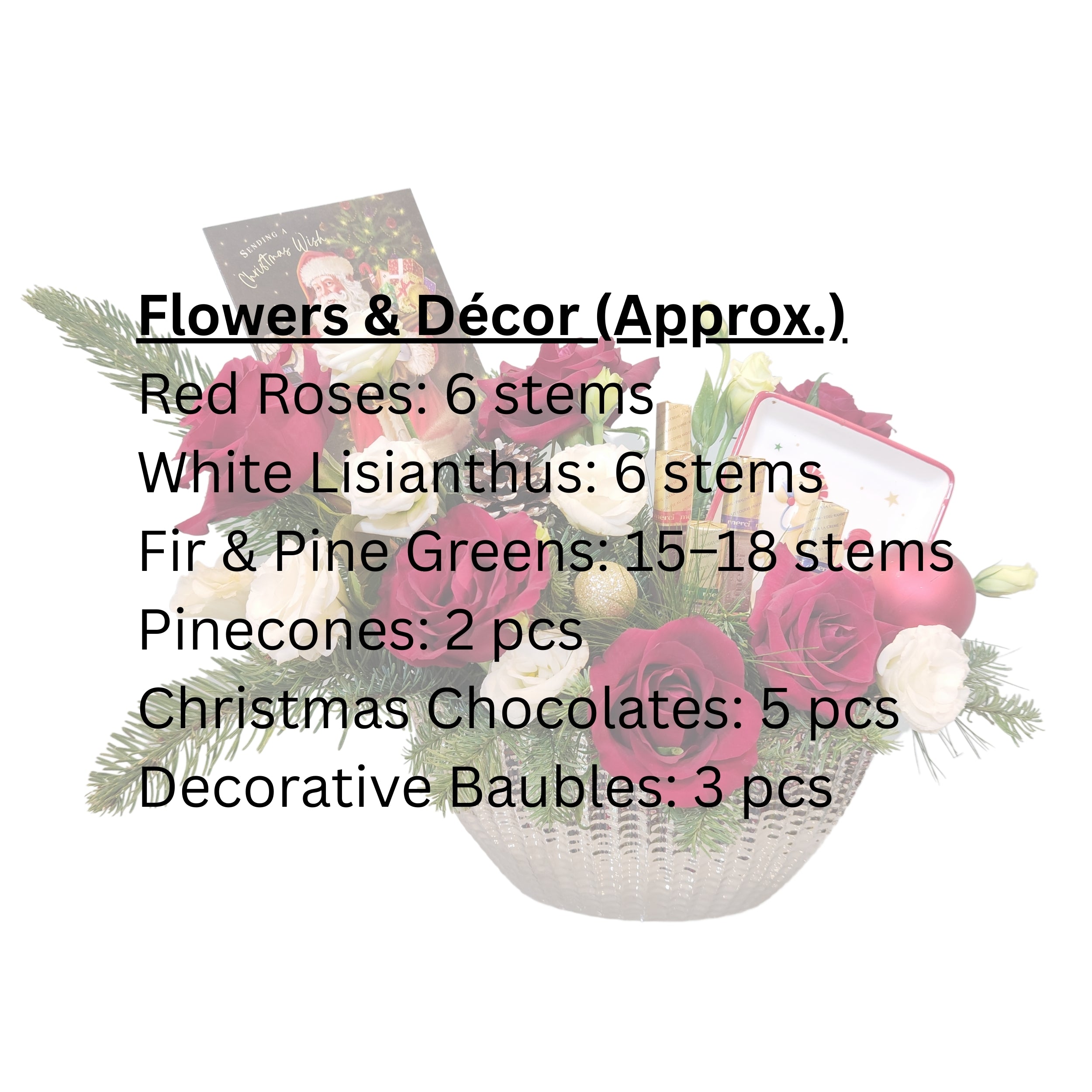 Festive Roses & Lisianthus  Christmas Bowl