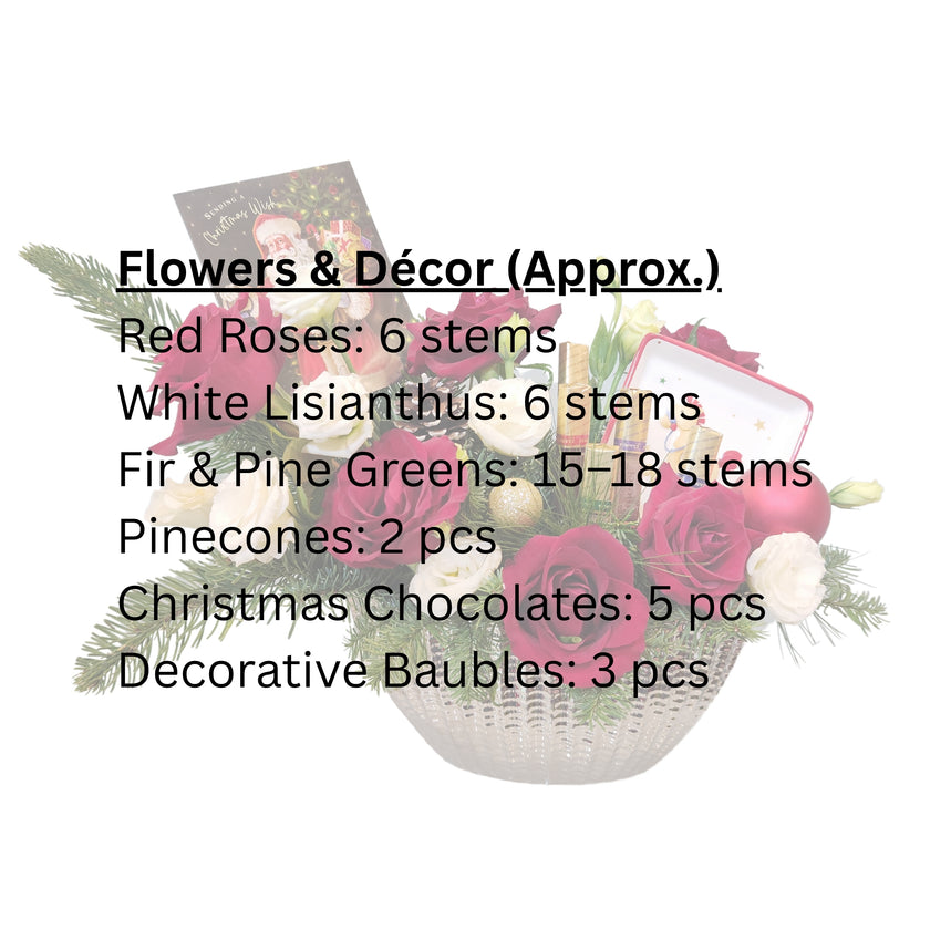 Festive Roses & Lisianthus  Christmas Bowl