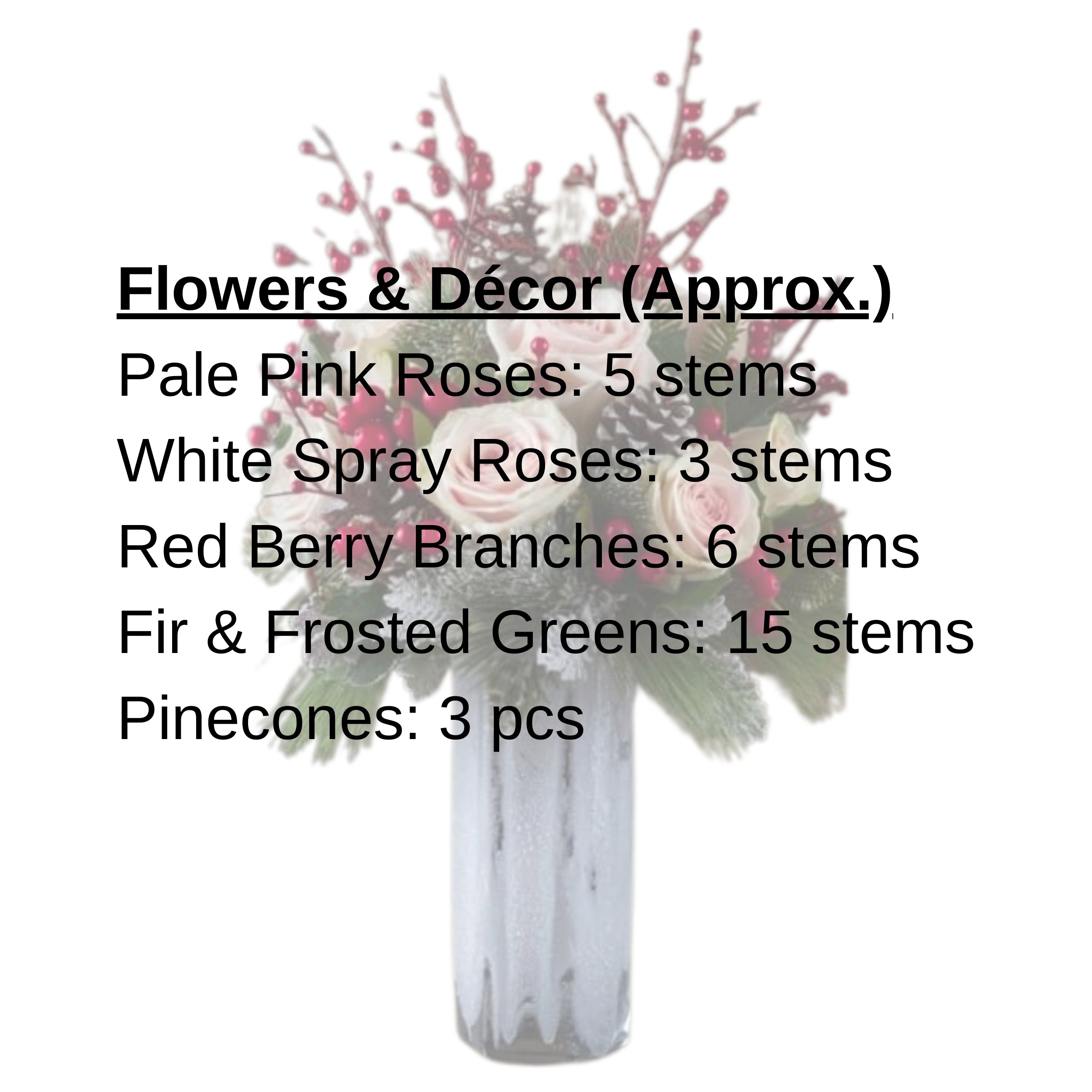 Winter Rose & Berry Vase