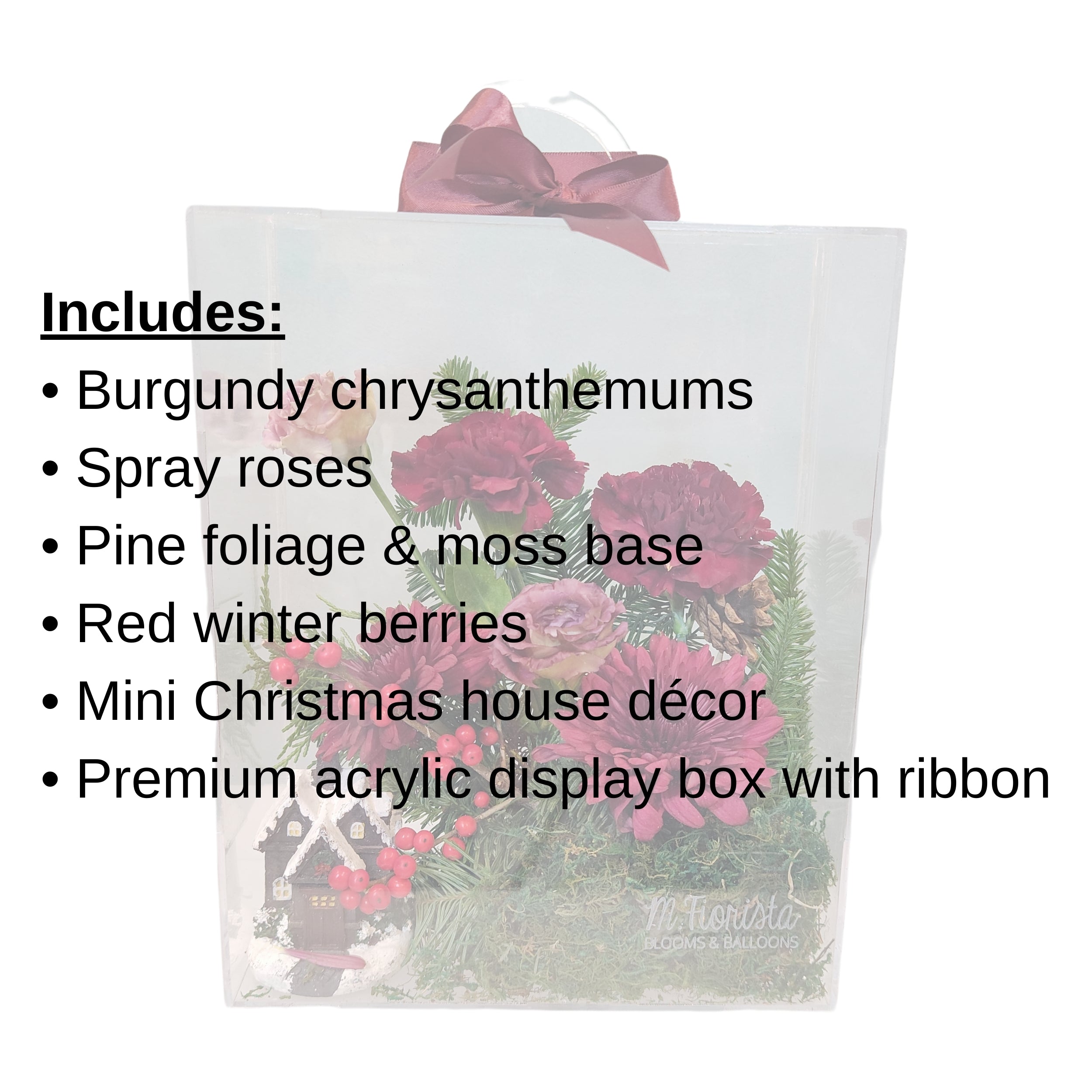 Winter Keepsake Acrylic Floral Box