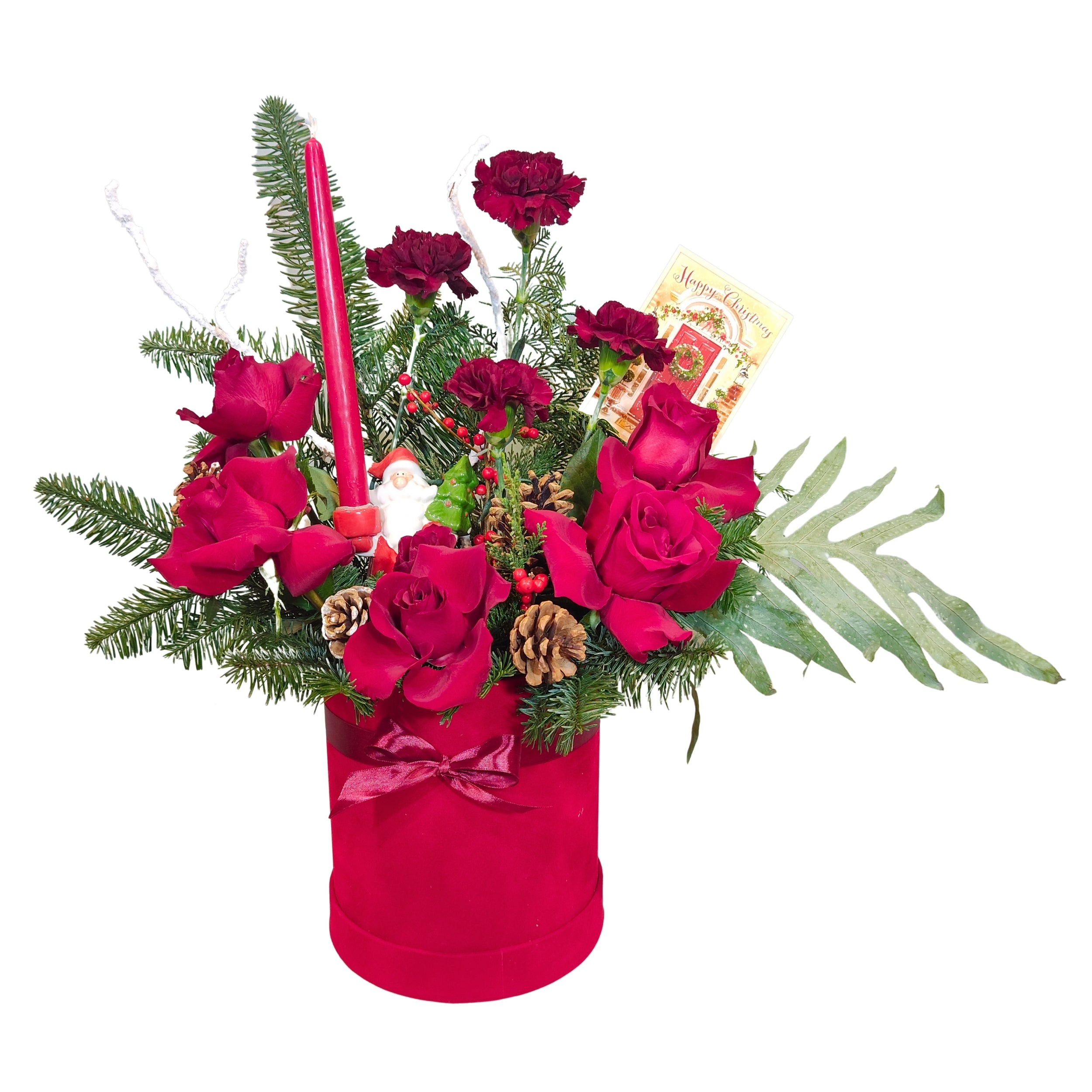 Santa’s Red Velvet Hat Box