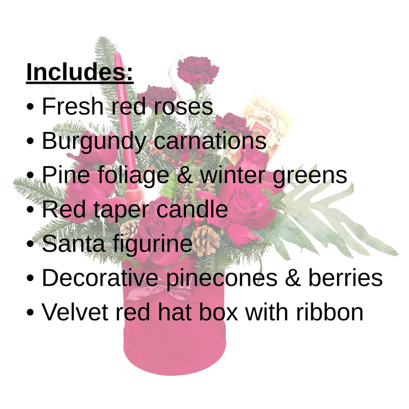 Santa’s Red Velvet Hat Box