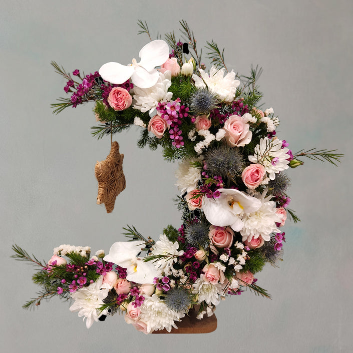 Floral Wood Crescent